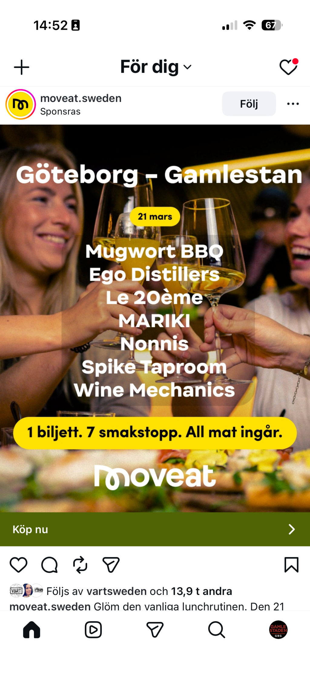 21 mars: Moveat intar&nbsp;Gamlestaden