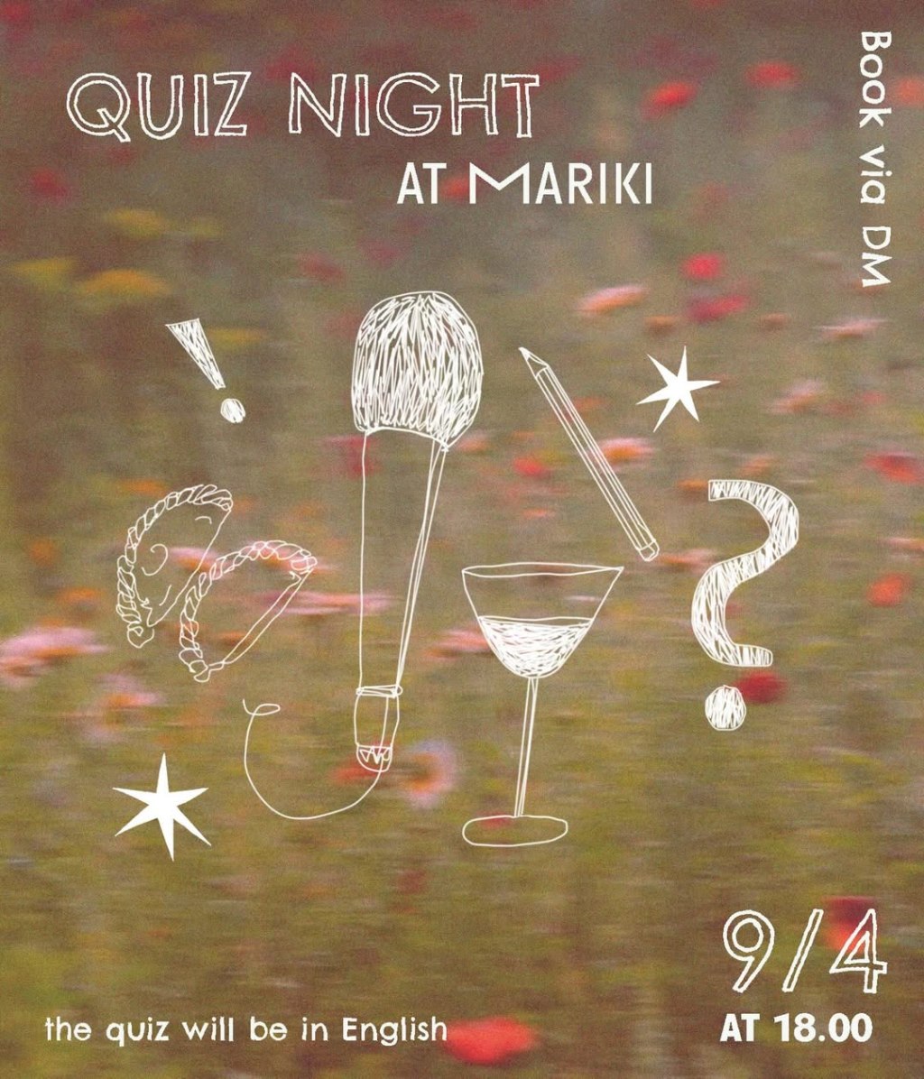 9 april: Quiz night på&nbsp;Mariki